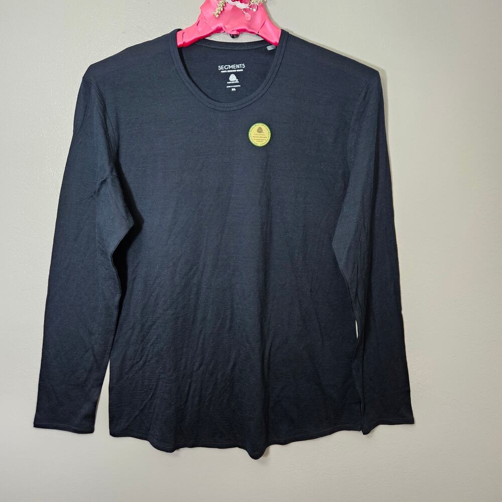 Gorpcore SEG'MENTS Base Layer 100% Australian MerinoWool Top Black Women XL Cozy